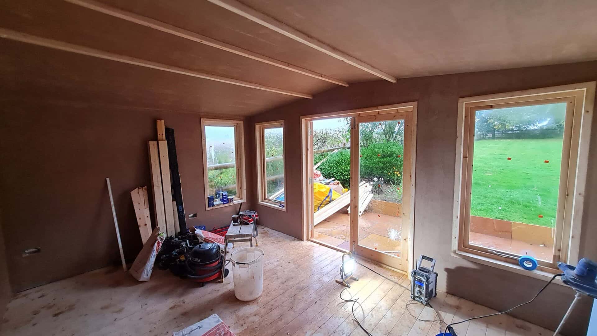 Garden room build in progress