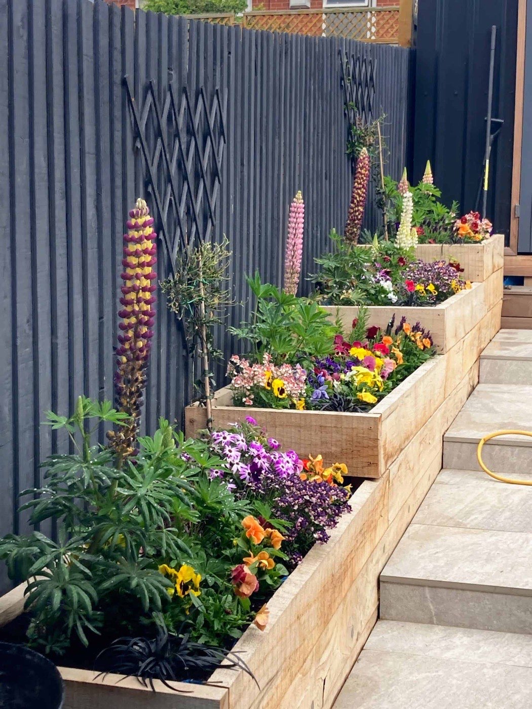 Sleeper planters and planting