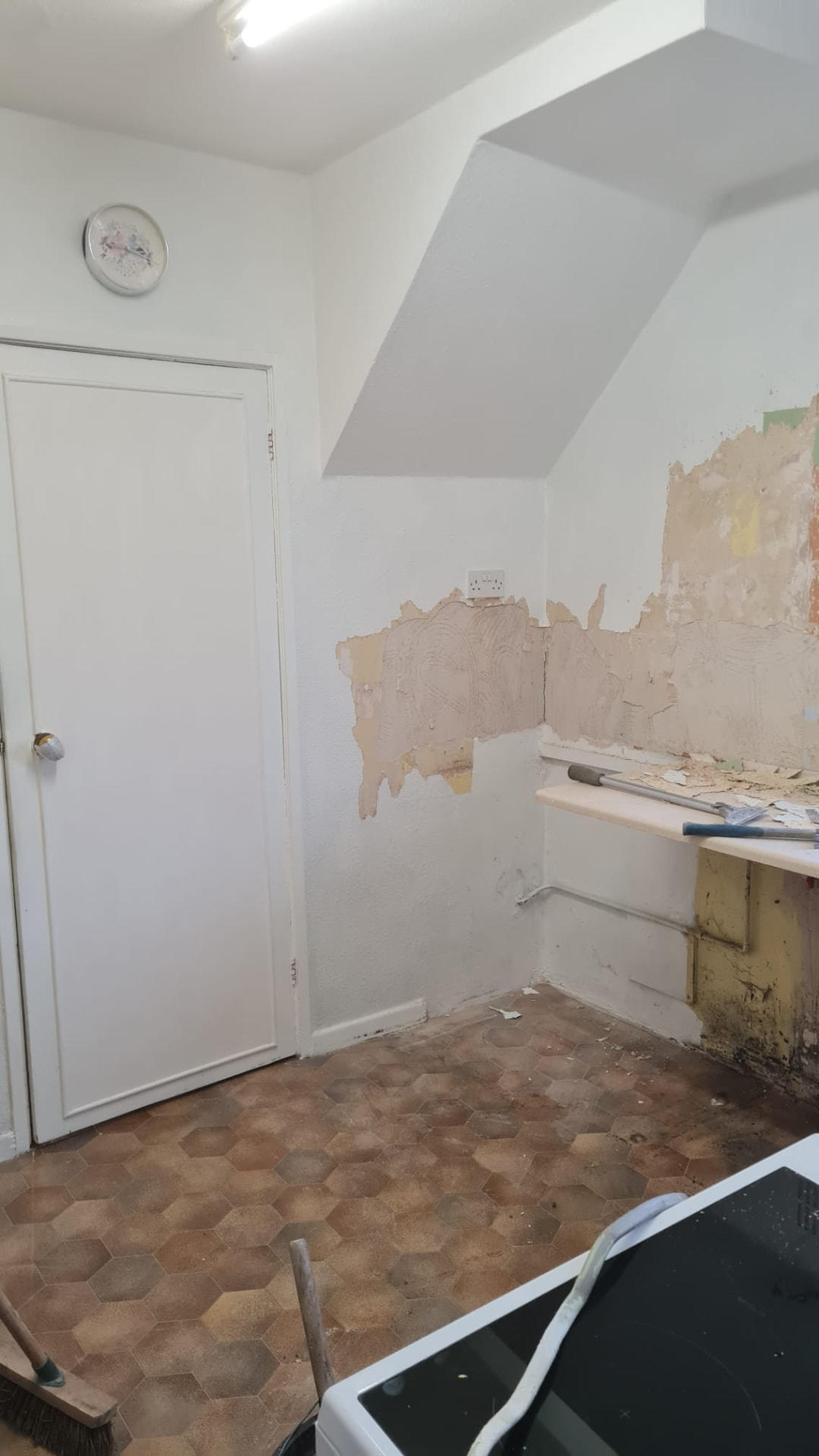 Kitchen stripped back to brick and rebuilt in gloss cashmere — step 3