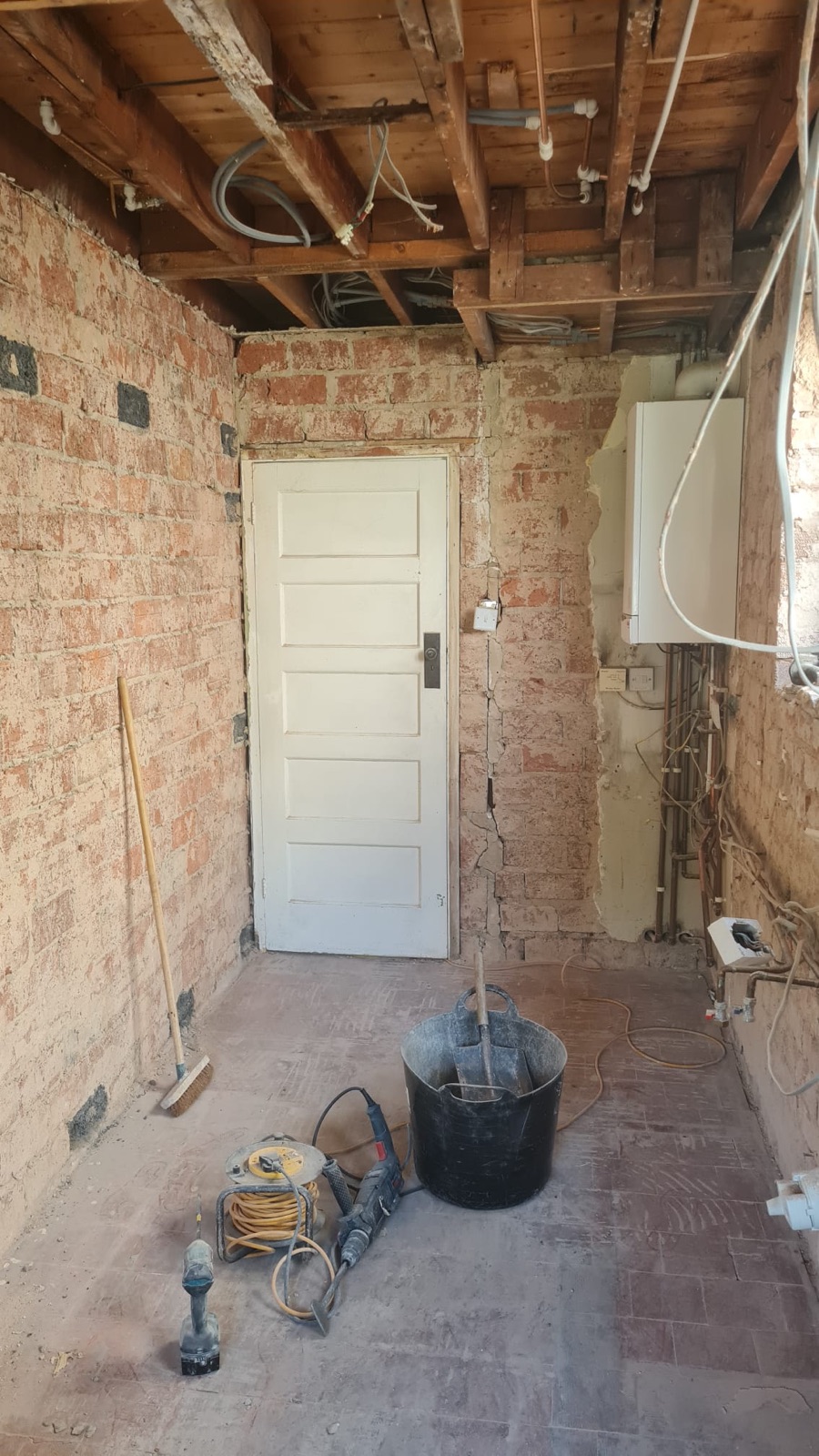 Sage galley kitchen, rebuilt from bare brick — step 5